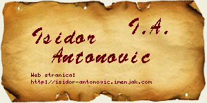 Isidor Antonović vizit kartica